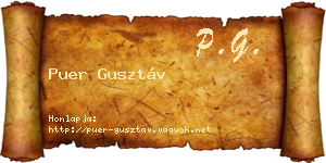 Puer Gusztáv névjegykártya